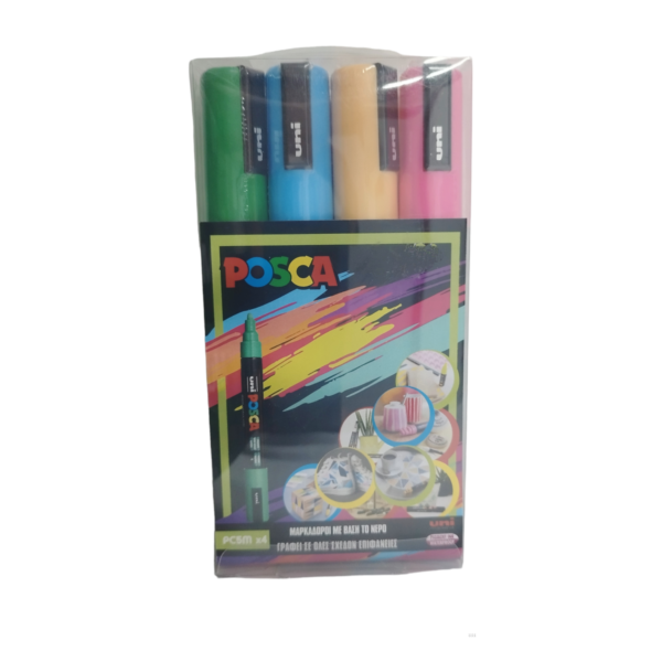 Posca σετ 4 μαρκαδόρων ζωγραφικής PC5M