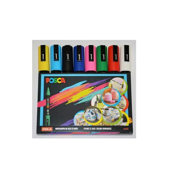 Posca σετ 8 μαρκαδόρων ζωγραφικής PC5M Διάφορα χρώματα