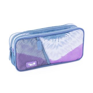 Yolo κασετίνα με 3 θήκες - Tie dye purple