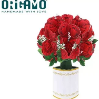 Origamo Ευχετήρια κάρτα Αναδυόμενη Τριαντάφυλλα 27.5x30cm Large Flora