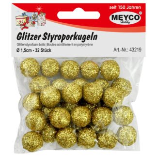 Φελιζόλ μπάλες γκλίτερ Meyco 1,5cm Σετ 32τεμ.