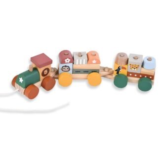 Ξύλινο τρενάκι συρόμενο Luna toys