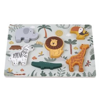 Ξύλινο Παζλ ζωάκια 6τεμ. Luna Toys 30×1,7×22,5εκ