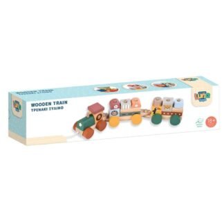 Ξύλινο τρενάκι συρόμενο Luna toys