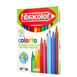 Fibracolor Colorito μαρκαδόροι λεπτοί πλενόμενοι 12 χρώματα