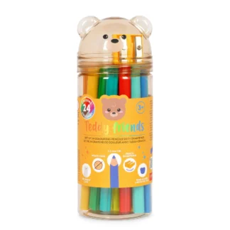 Legami ξυλομπογιές με ξύστρα Teddy Friends 24 Χρώματα