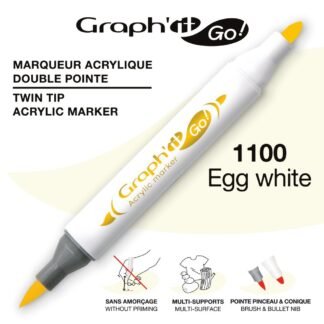 Μαρκαδόροι Ακρυλικοί Διπλή Μύτη Πινέλο 1100 Egg White Graph It Go! OZ