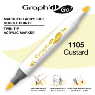 Μαρκαδόροι Ακρυλικοί Διπλή Μύτη Πινέλο 1105 Custard Graph It Go! OZ