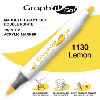 Μαρκαδόροι Ακρυλικοί Διπλή Μύτη Πινέλο 1130 Lemon Graph It Go! OZ