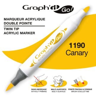 Μαρκαδόροι Ακρυλικοί Διπλή Μύτη Πινέλο 1190 Canary Graph It Go! OZ