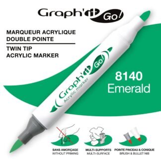 Μαρκαδόροι Ακρυλικοί Διπλή Μύτη Πινέλο 8140 Emerald Graph It Go! OZ