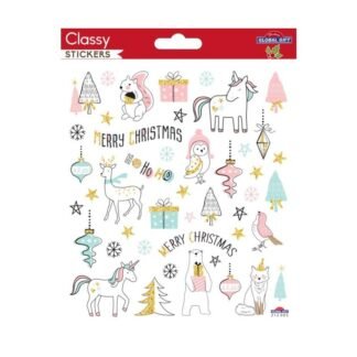 Χριστουγεννιάτικα αυτοκόλλητα CLASSY CHRISTMAS STICKERS 15X17CM 212005 GLOBAL GIFT