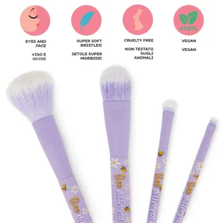 Legami Set of 4 Bee Makeup Brushes - Oh My Glow!